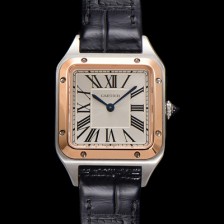 [까르띠에] 여성용 산토스 W2SA0012 쿼츠 38mm S 사이즈 18K 로즈골드 화이트 다이얼 car69328