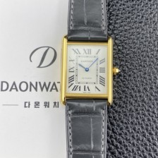 [까르띠에] 남성용 2025신상! 탱크 루이스 WGTA0357 18K 옐우골드 38.1mm 악어가죽 오토매틱 무브먼트 화이트 다이얼 car69384