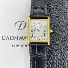 [까르띠에] 남성용 2025신상! 탱크 루이스 18K 옐우골드 38.1mm 악어가죽 오토매틱 무브먼트 화이트 다이얼 car69385