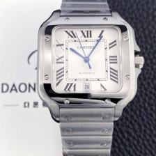 [까르띠에] 남성용 산토스 드 까르띠에 워치 WSSA0018 라지 39.8mm 오토매틱 9015 무브먼트 화이트 다이얼 car69388
