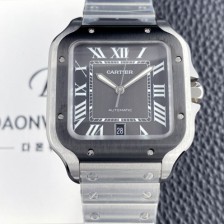 [까르띠에] 남성용 산토스 드 까르띠에 워치 WSSA0037 라지 39.8mm 오토매틱 9015 무브먼트 타크 그레이 다이얼 car69390
