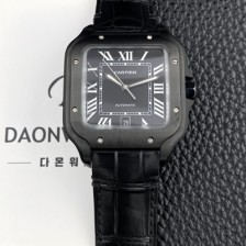 [까르띠에] 남성용 산토스 드 까르띠에 워치 WSSA0039 라지 39.8mm 오토매틱 9015 무브먼트 블랙 다이얼 car69394