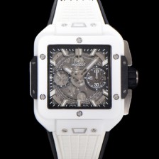 [휴블렛] 남성용 스퀘어 뱅 유니코 821.HX.0170.RX 스켈레톤 다이얼 티타늄 에디션 세라믹 42미리 오토매틱 무브먼트 우레탄 러버밴드 hub2134