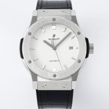 [휴블렛] 남성용 클래식 퓨전 542.NX.2611.LR 42mm 오토매틱 2892 타입 가죽/러버 믹스 화이트 다이얼 hub2138