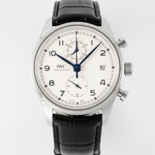 [아이더블유씨] 남성용 포루투기즈 IW390303 크로노그래프 42mm 오토매틱 무브먼트 화이트 다이얼 iwc4098