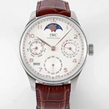 [아이더블유씨] 남성용 포루투기즈 IW503307 퍼페추얼 캘린더 싱글 문 44mm 오토매틱 무브먼트 화이트 다이얼 iwc4107