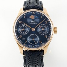 [아이더블유씨] 남성용 포루투기즈 IW503312 퍼페추얼 캘린더 싱글 문 44mm 18k 로즈골드 오토매틱 무브먼트 블루 다이얼 iwc4109