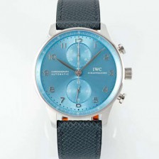 [아이더블유씨] 남성용 신상품 포르투기즈 IW371626 크로노그래프 41mm 오토매틱 Cal.69355 타입 아이스 블루 다이얼 iwc4116