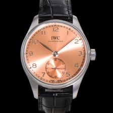 [아이더블유씨] 남성용 포르투기즈 IW358313 오토매틱 수정형 82200타입 무브 40.4mm 가죽줄 새먼 다이얼 iwc71017