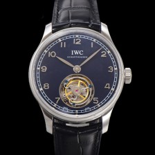 [아이떠블유씨] 남성용 포르투기저 핸드 와인드 투르비옹 42.4mm 가죽줄 블랙 다이얼 iwc71022