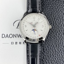 [예거르쿨트르]남성용 마스터 캘린더 문페이즈 39mm 오토매틱 cal.866타입 화이트 다이얼 jag0429