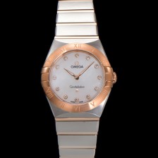 [오메가] 여성용 컨스틀레이션 131.20.28.60.55.001 로즈골드 28mm 쿼츠 무브먼트 화이트 자개 다이얼 omg0153