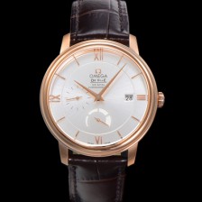[오메가] 남성용 드빌 424.53.40.21.02.001 프레스티지 코-액시얼 39.5mm  18K 로즈골드 오토매틱 Cal.2627 타입 실버 다이얼 omg0175