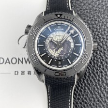 [오메가] 남성용 씨마스터 GMT세라믹 215.92.46.51.01.003 플래닛 오션 600m 코액시얼 월드타이머 45.5mm 마스터 크로노미터 오토매틱 Cal.8938 타입 블랙 다이얼 omg0231