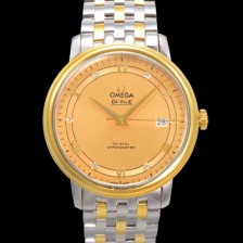 [오메가] 남성용 드빌 프레스티지 424.20.40.20.58.001 오토매틱 Cal.8800타입 39.5mm 18K 옐로우골드 메탈줄 골드 다이얼 omg20203