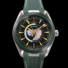 [오메가] 남성용 씨마스터 1:1수제공정형 220.30.43.22.10.001 아쿠아테라 150M GMT 월드타이머 43미리 오토매틱 Cal. 8938 타입 메탈줄 그린 다이얼 omg20247