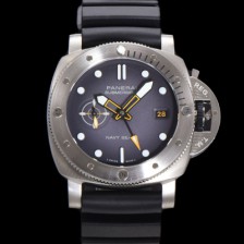 [파네라이] 남성용 서브머시블 GMT 네이비 씰 PAM01323 오토매틱 Cal P. 900 타입 44mm 우레탄줄 그레이 다이얼 pan5210
