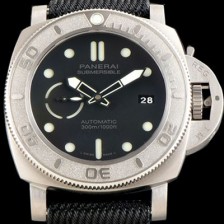 [파네라이] 남성용 서브멀시브 마이크 혼 에디션 PAM00984 오토매틱 Cal.P9010 타입 47mm 티타늄 블랙 다이얼 pan5218