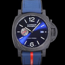 [파네라이] 남성용 루미노르 마리나 카보텍 루나로사 PAM01529 44mm 오토매틱 Cal.P.9010 타입 우레탄줄 블루 다이얼 pan5227