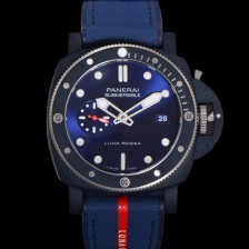 [파네라이] 남성용 서브머시블 콰란타콰트로 루나로사 PAM01466 티-세라미테크™ 44mm 오토매틱 Cal P. 900타입 블루 다이얼 pan5230