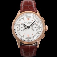 [파텍필립] 남성용 컴플리케이션 5170G 크로노그래프 18k로즈골드 오토매틱 7750 타입 39mm 가죽줄 화이트 다이얼 pat2207
