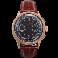 [파텍필립] 남성용 컴플리케이션 5170G 크로노그래프 18k로즈골드 오토매틱 7750 타입 39mm 가죽줄 블랙 다이얼 pat2208