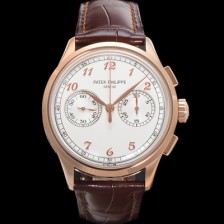 [파텍필립] 남성용 컴플리케이션 5170G 크로노그래프 18k로즈골드 오토매틱 7750 타입 39mm 가죽줄 화이트 다이얼 pat2212