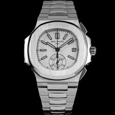 [파텍필립] 남성용 노틸러스 5980/1A-019 오토매틱 Cal.CH 28-520 C 타입 40.5mm 메탈줄 화이트 다이얼 pat2224