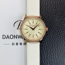 [파텍필립] 여성용 칼라트라바 4897R-010 나토천/가죽줄 18K 로즈골드 33mm 오토매틱 Cal.324 타입 크림 다이얼 pat2250