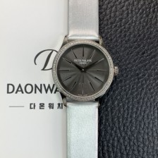 [파텍필립] 여성용 칼라트라바 4897G-001 나토천/가죽줄 33mm 오토매틱 Cal.324 타입 그레이 다이얼 pat2254