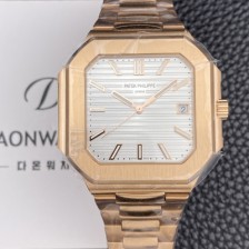 [파텝필립] 남성용 큐비투스 데이트 Ref.5821 18K 로즈골드 45mm 오토매틱 Cal.26-330 SC 타입 화이트 다이얼 pat2258