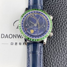 [파텍필립] 남성용 그랜드 컴플리케이션 6104P 문페이즈 43mm 오토매틱 Cal.240 타입 블루 다이얼 pat2273