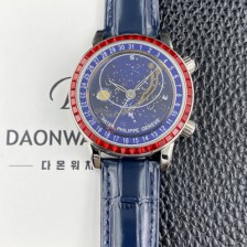 [파텍필립] 남성용 그랜드 컴플리케이션 6104P 문페이즈 43mm 오토매틱 Cal.240 타입 블루 다이얼 pat2275