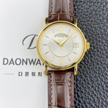 [파텍필립] 남성용 칼라트라바 5153R 가죽줄 18K 옐우골드 38mm 오토매틱 Cal.324 타입 화이트 다이얼 pat2282