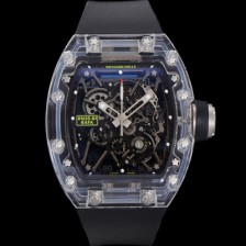 [리차드밀러] 남성용 RM035-01 라파 수동/기계식 무브먼트 50mm 우레탄줄 스캘래톤 블랙 다이얼 ric0225