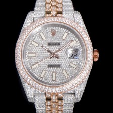 [로렉스] 남성용 데이져스트 오토매틱 아시안 2824-2 타입  41mm 18K 로즈골드 904L 다이아몬드 메탈줄 보석다이얼  rol64518