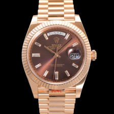 [로렉스] 남성용 데이데이트 m228235-0003 18K 로즈골드 40mm 오토매틱 Cal.3255 타입 브라운 다이얼 rol5298