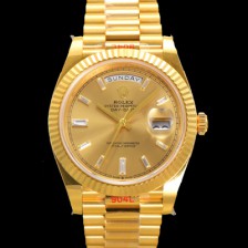 [로렉스] 남성용 데이데이트 m228238-0005 18K 옐로우골드 40mm 오토매틱 Cal.3255 타입 샴페인 바게트 다이얼 rol5300