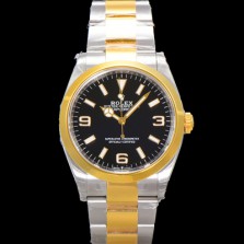 [로렉스] 남성용 New 신형 익스플로러 m124273-0001 옐로우골드 오이스터 스틸 36mm 오토매틱 Cal.3230 무브먼트 블랙 다이얼 rol5306