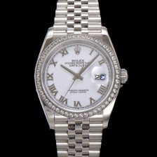 [로렉스] 남성용 데이저스트 m126234 로마인덱스 36mm 보석/큐빅 오토매틱 Cal.3235 무브먼트 화이트 다이얼 rol5360