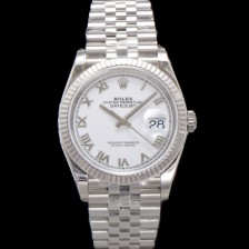 [로렉스] 남성용 904L스틸!! 신형 데이저스트 36mm II m126234-0025 오토매틱 Cal.3235 무브먼트 로마인덱스 화이트 다이얼 rol5385