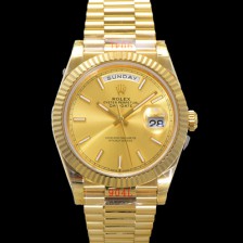 [로렉스] 남성용 New 데이데이트 m228238-0003 무게187g 18K 옐로우골드 40mm 오토매틱 Cal.2836-2 타입 샴페인 다이얼 rol5396