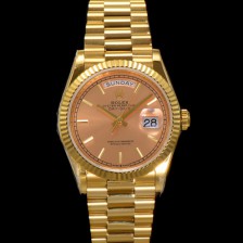 [로렉스] 남성용 New 데이데이트 m128238-0045 무게173g 18K 옐로우골드 프레지던트 36mm 오토매틱 Cal.2836-2 타입 샴페인 다이얼 rol5407