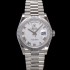 [로렉스] 남성용 New 데이데이트 m128236-0017 무게173g 플래티넘 프레지던트 36mm 오토매틱 Cal.2836-2 타입 화이트 다이얼 rol5412