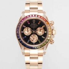 [로렉스] 남성용 데이토나 레인보우 116598 RBOW 크로노그래프 18k 로즈골드 40mm 오토매틱 Cal.4130타입 블랙 다이얼 rol5433