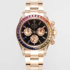 [로렉스] 남성용 데이토나 레인보우 116598 RBOW 크로노그래프 18k 로즈골드 40mm 오토매틱 Cal.4130타입 블랙 다이얼 rol5433