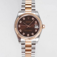 [로렉스] 여성용 데이져스트 178271 플루티드 18k 로즈골드 31mm 오이스터 오토매틱 2236타입 브라운 다이얼 rol5442