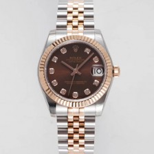 [로렉스] 여성용 데이져스트 178271 플루티드 18k 로즈골드 31mm 쥬빌레 오토매틱 2236타입 브라운 다이얼 rol5445