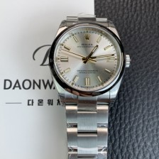 [로렉스] 남성용 904스틸 오이스터 퍼페추얼 m126000 오토매틱 칼리버 3230타입 36미리 메탈시계 실버 다이얼 rol5601