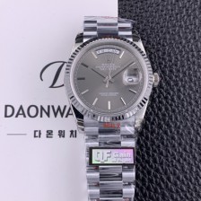 [로렉스] 남성용 New 데이데이트 m128236 플루티드 36mm 오토매틱 Cal.3255 타입 그레이 다이얼 rol5602